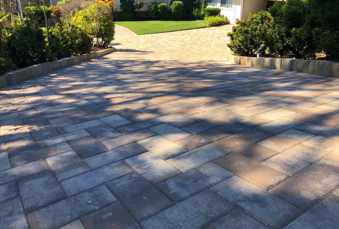 After: new interlocking paver driveway